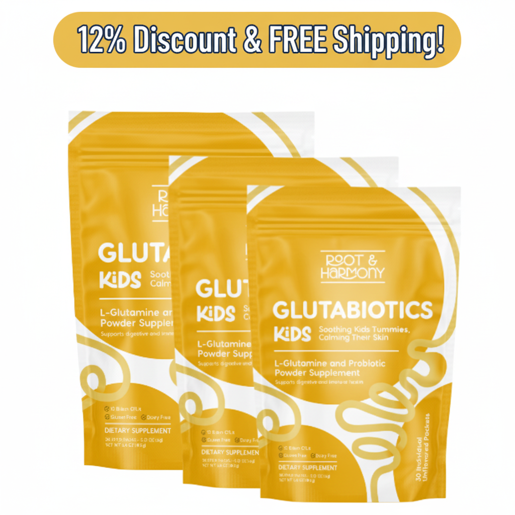 Glutabiotics Kids 3 pack - Glutabiotics supports gut healing and helps naturally alleviate skin symptoms commonly associated with eczema.
