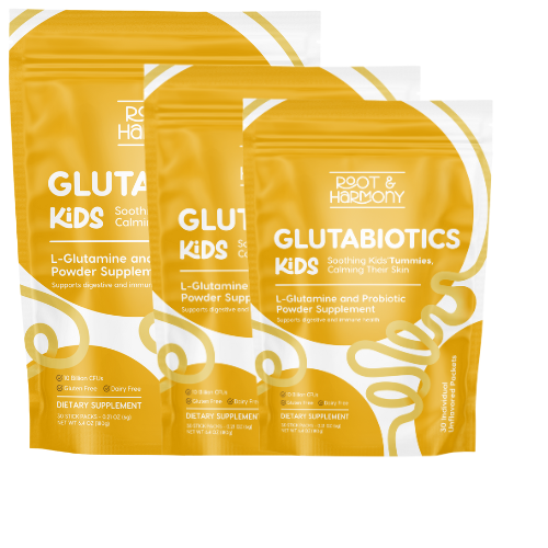 Glutabiotics Kids 3 pack - Glutabiotics supports gut healing and helps naturally alleviate skin symptoms commonly associated with eczema.